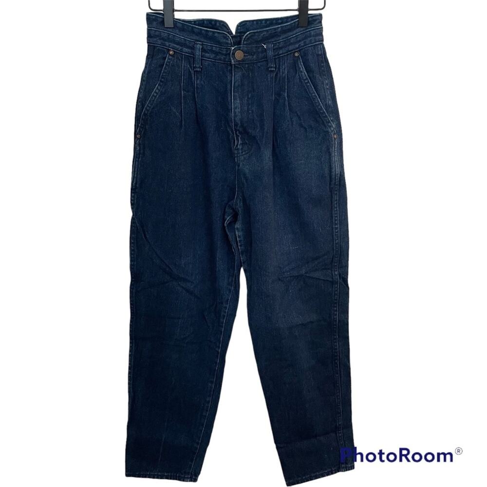 Vintage Nan Sport High Rise Jeans High Paper Bag Waist Tapered Leg Junior 9/10